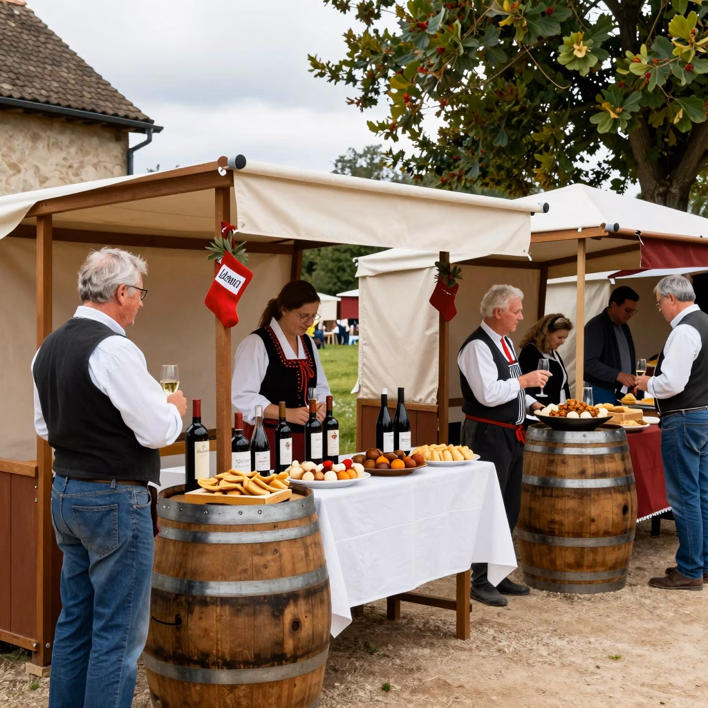 Celebration traditionnelle des fetes du terroir avec degustations de produits regionaux