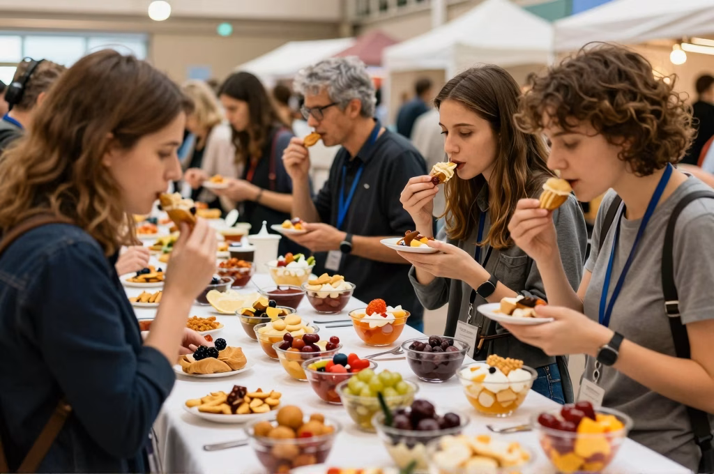 Producteur artisan présentant ses produits lors d une dégustation
