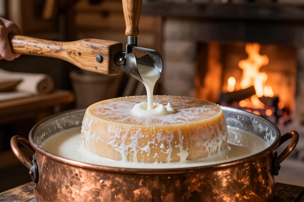 Fabrication artisanale de fromage de montagne dans un buron traditionnel