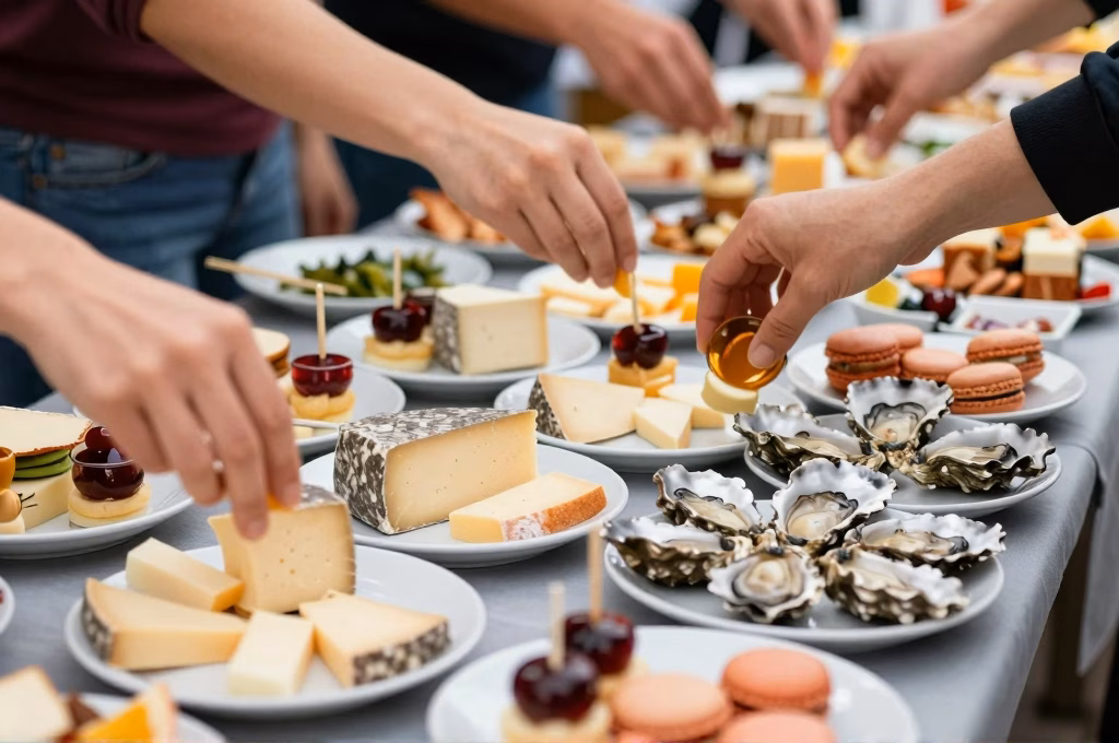 Dégustation de spécialités françaises lors d un food tour au marché