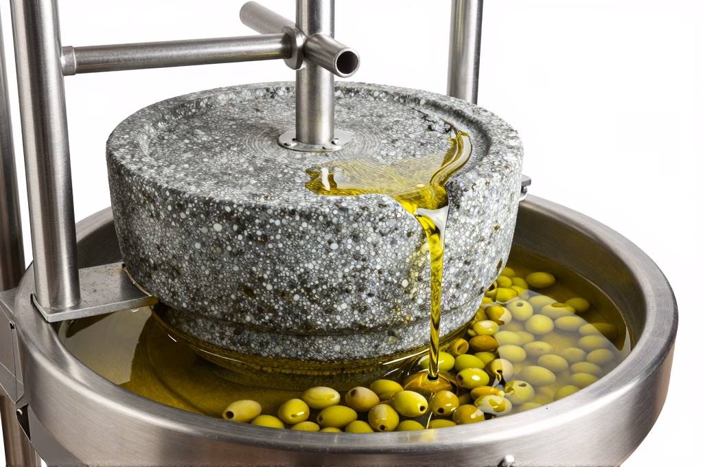 Moulin à huile traditionnel avec pressoir en pierre pour le pressage des olives