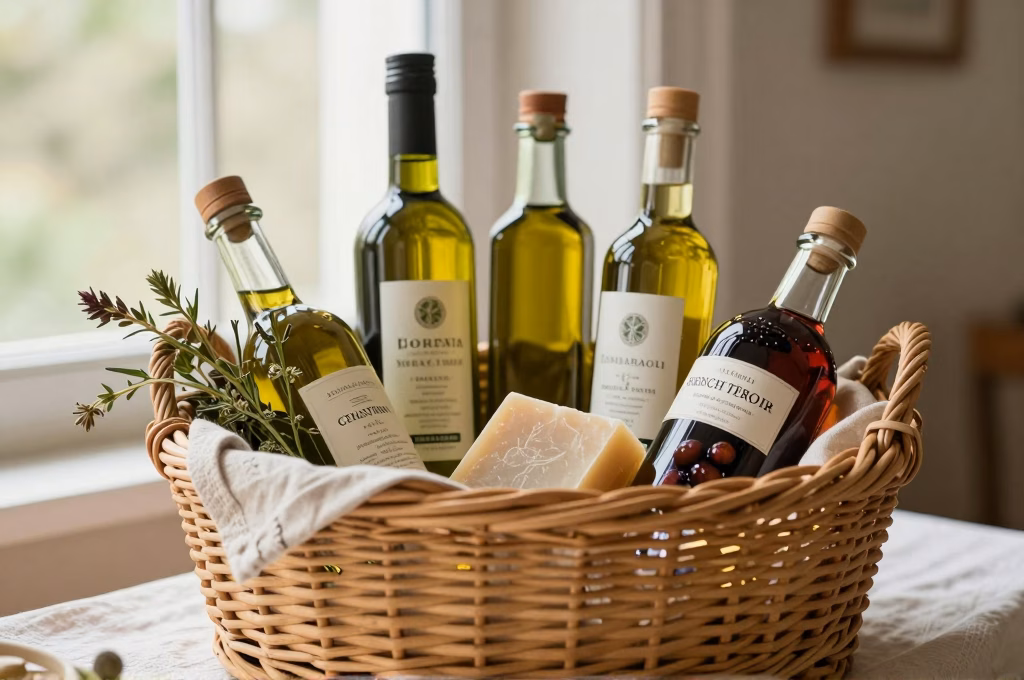 Panier garni de spécialités du terroir français en cadeau gourmand