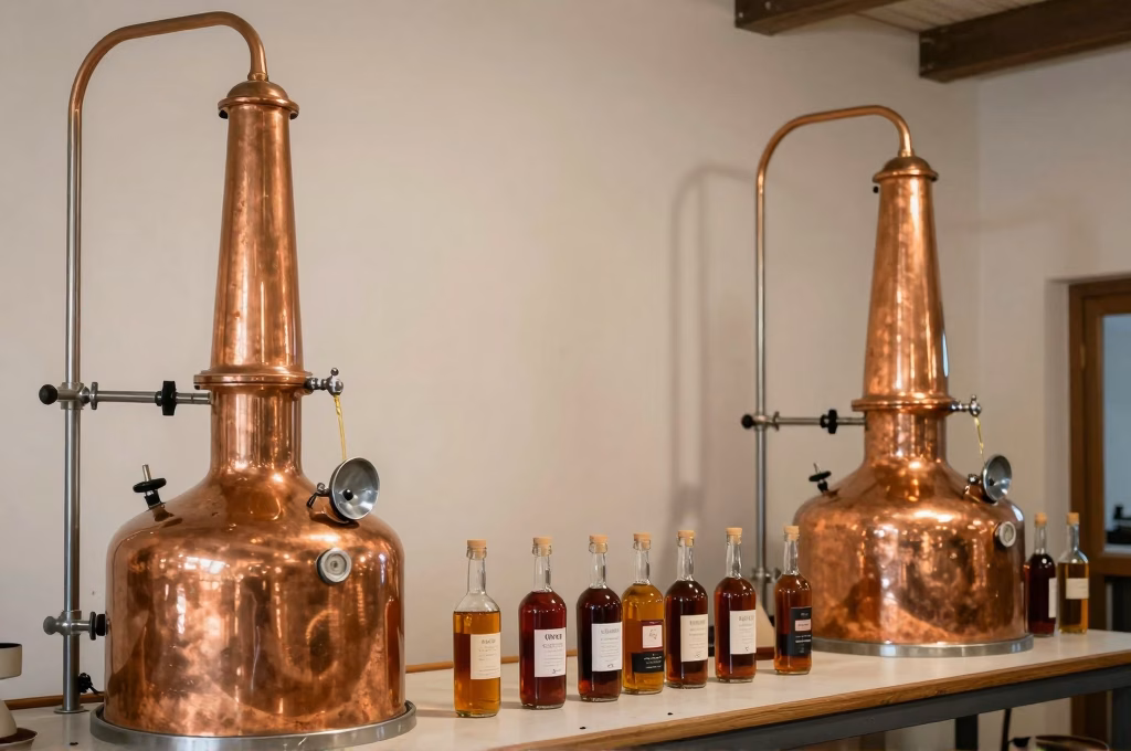 Distillerie artisanale de pastis en Provence avec alambic en cuivre