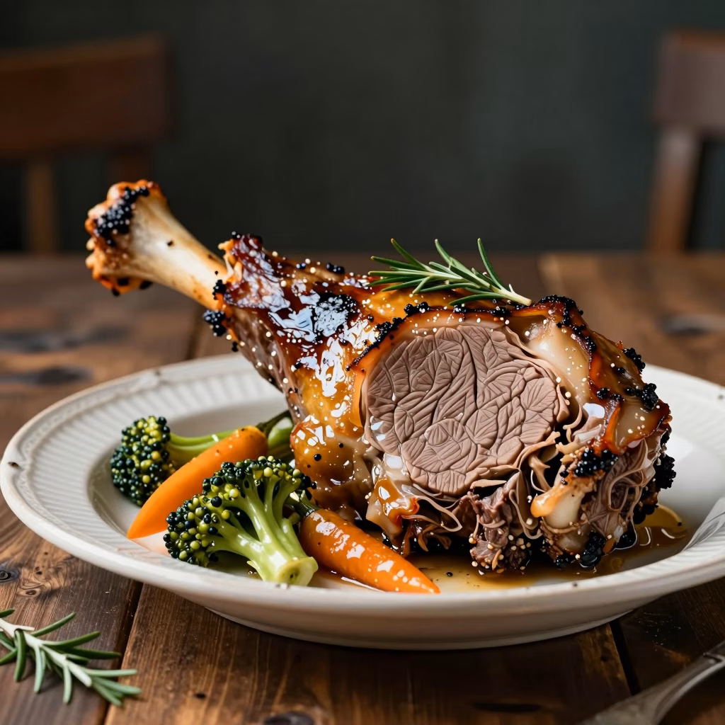 Gigot agneau sept heures viande fondante cuisson lente