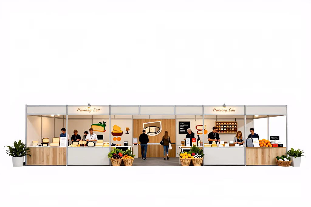 Stand de degustation de produits regionaux au Salon de l Agriculture avec producteur artisan