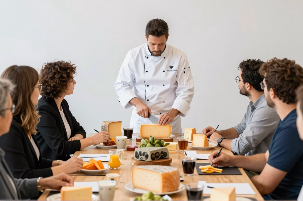 Atelier de dégustation de fromages avec expert fromager et participants